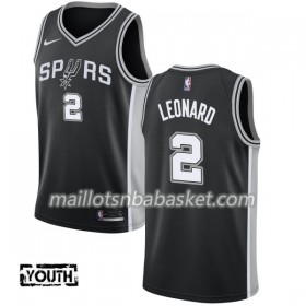 Maillot Enfant San Antonio Spurs Kawhi Leonard 2 Nike 2017-18 Noir Swingman
